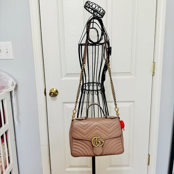 NWOT AUTH GUCCI GG MARMONT SMALL TOP HANDLE SATCHEL SHOULDER BAG 498110.204991 - Picture 14 of 14